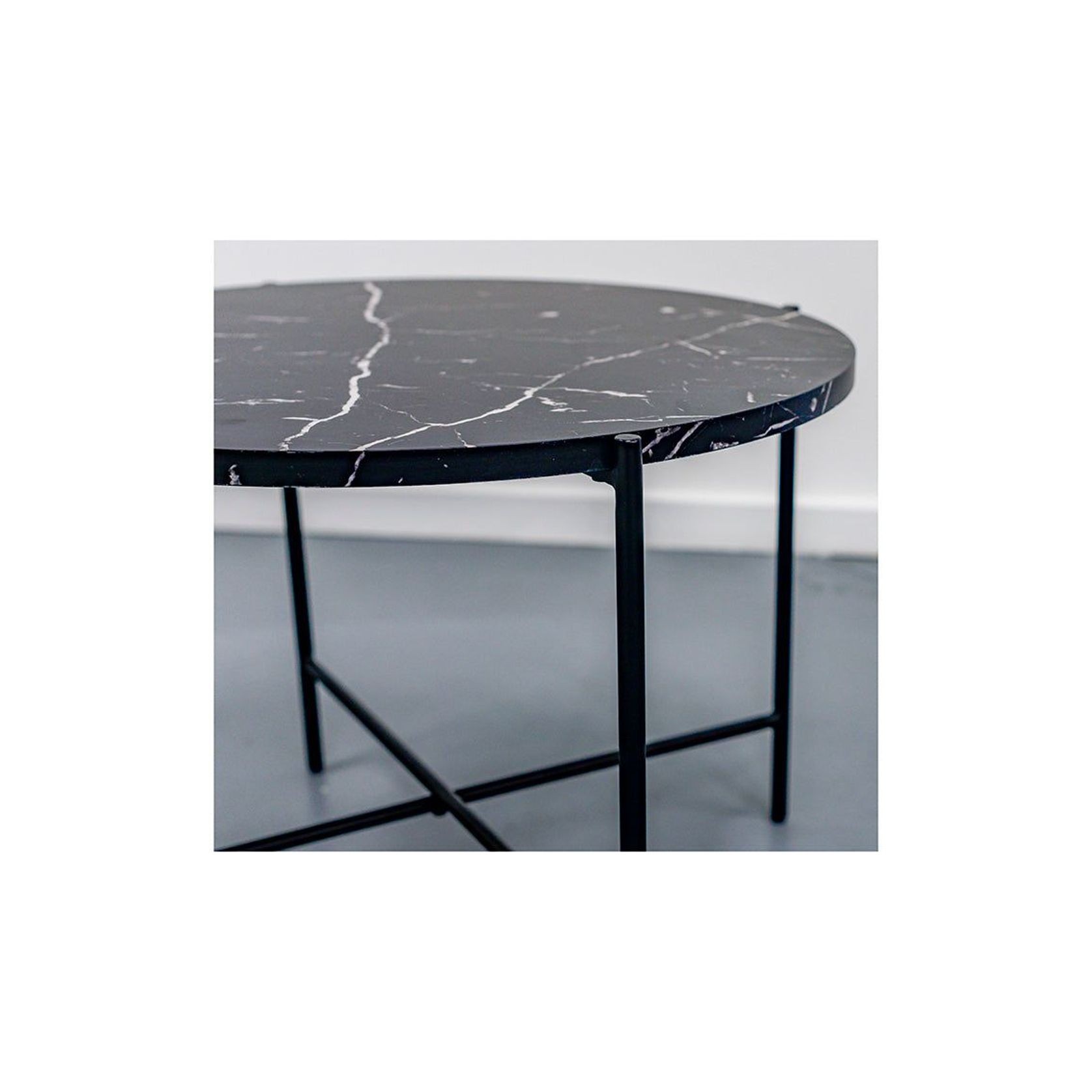 JADEN Side Table Small 45cm - Black & White gallery detail image