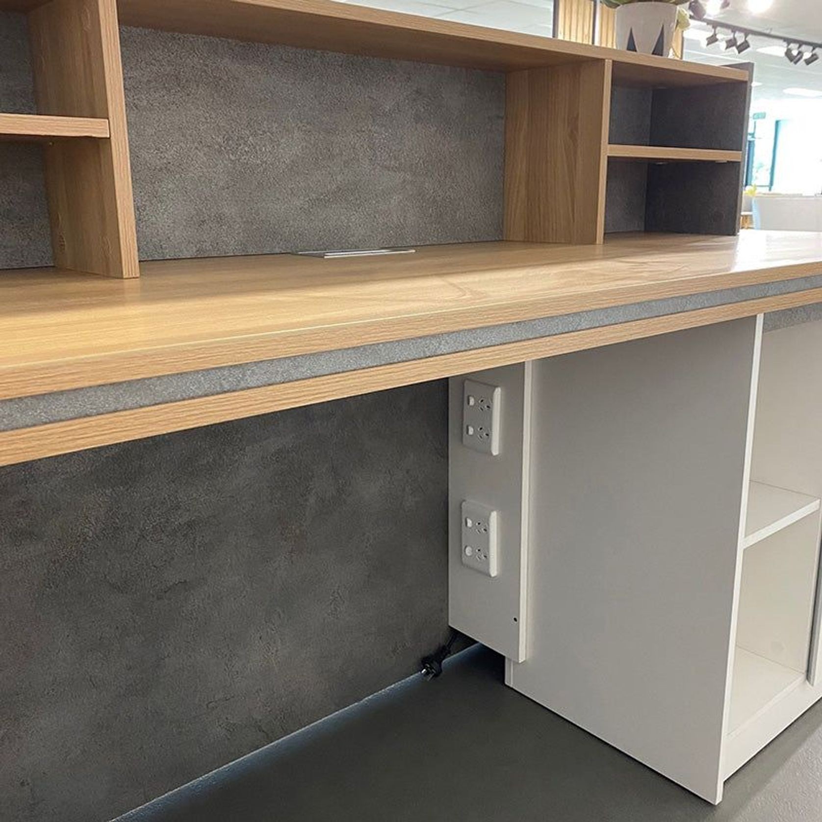 JARIN Reception Desk 2.4M Left Panel - Carbon & White gallery detail image
