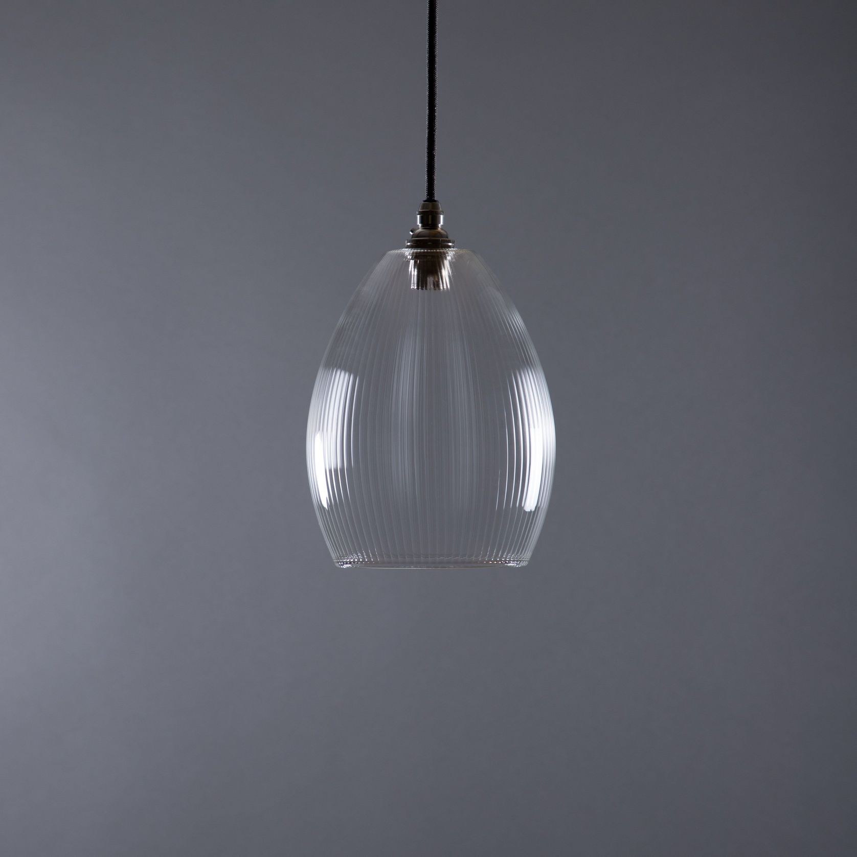 Jules Fine Ribbed Glass Pendant gallery detail image