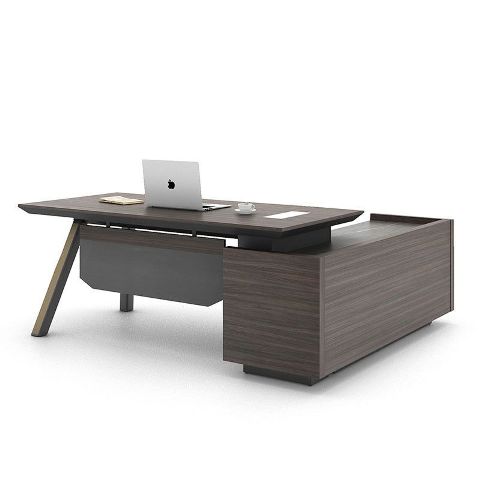KAISON Executive Desk with Reversible Return 2M - Brown Grey gallery detail image