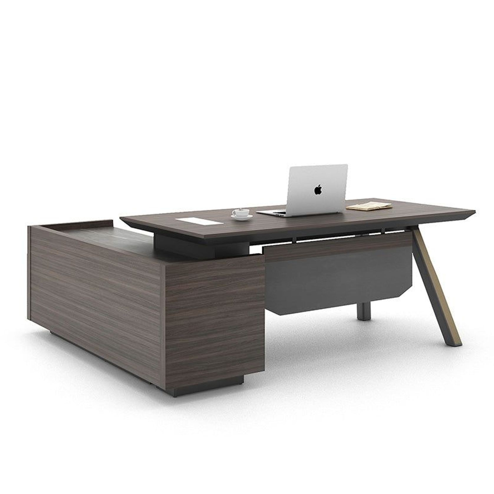 KAISON Executive Desk with Reversible Return 2M - Brown Grey gallery detail image