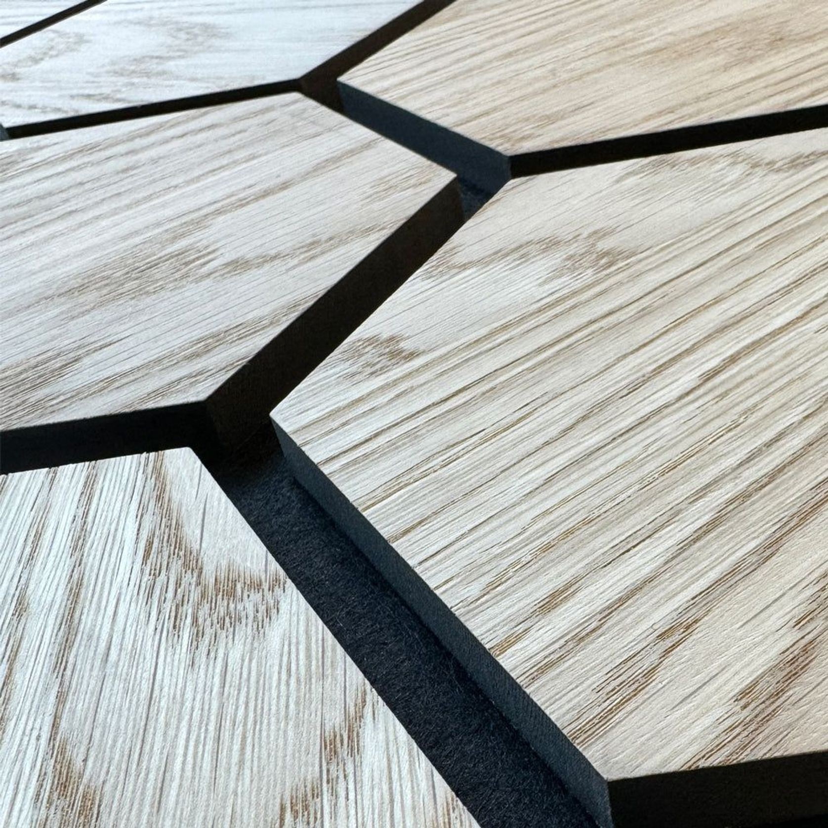 Hexagon WOODFLEX Acoustic Wood Wall Panels - Oak Veneer gallery detail image