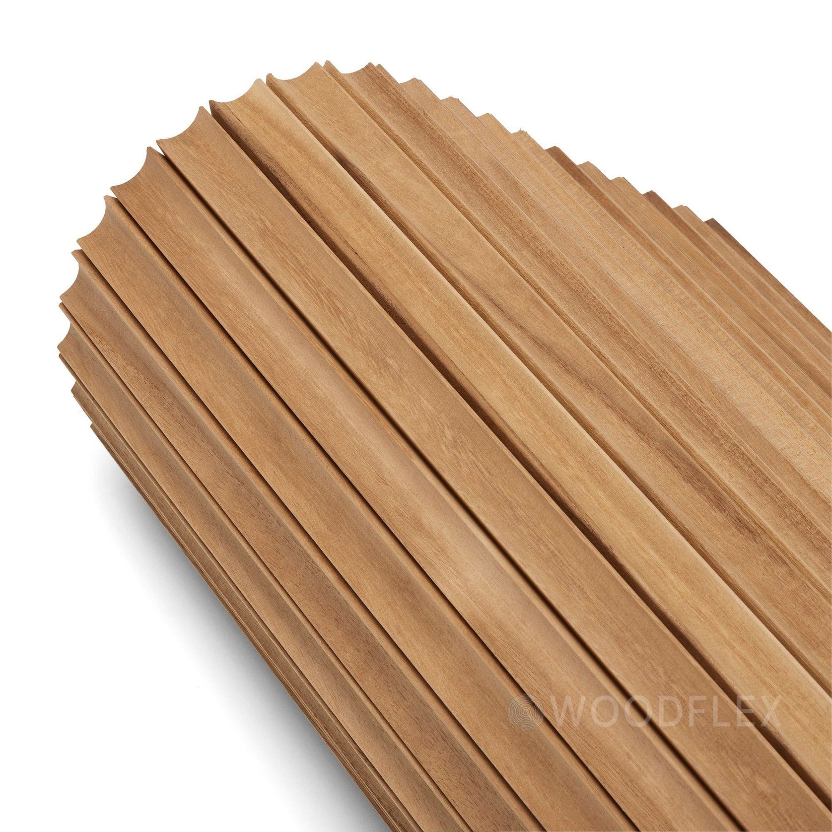 WOODFLEX Flexible Solid Paulownia Wood Slat Wall Panel - 2700mm x 600mm - Wave gallery detail image