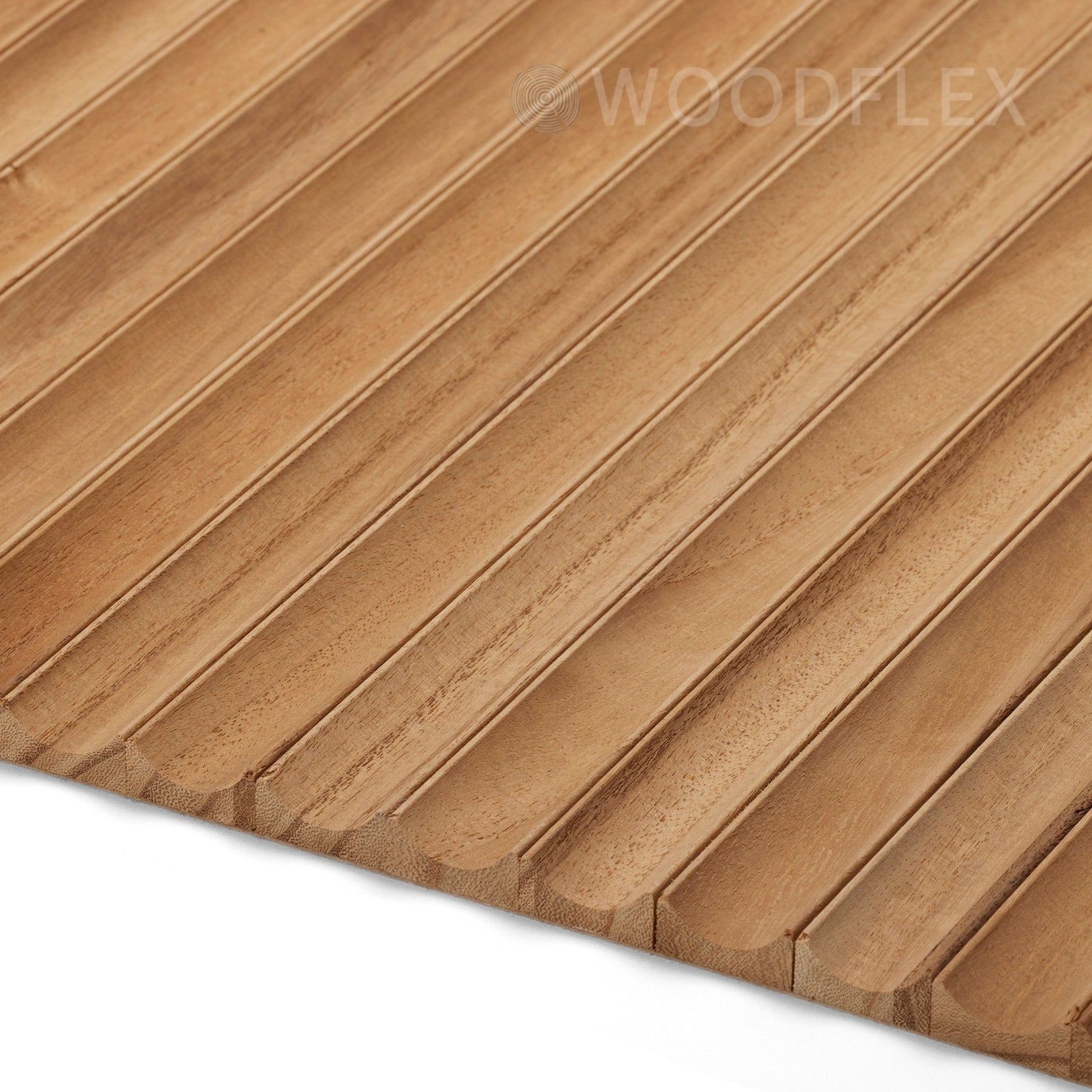 WOODFLEX Flexible Solid Paulownia Wood Slat Wall Panel - 2700mm x 600mm - Wave gallery detail image