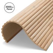 WOODFLEX Flexible Wooden Slat Wall Panel - Oak Veneer - 3000mm x 600mm - Half Round gallery detail image