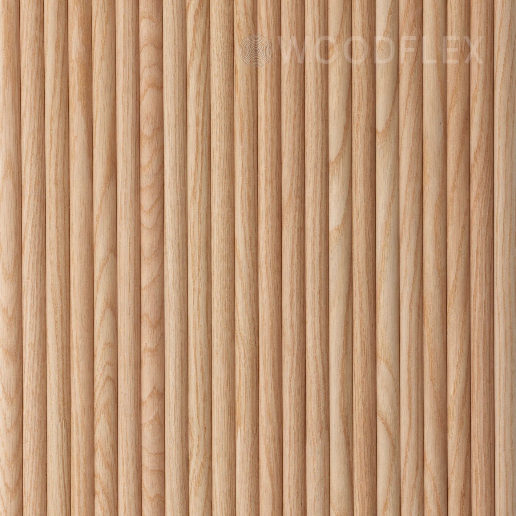 WOODFLEX Flexible Wooden Slat Wall Panel - Oak Veneer - 3000mm x 600mm - Half Round gallery detail image
