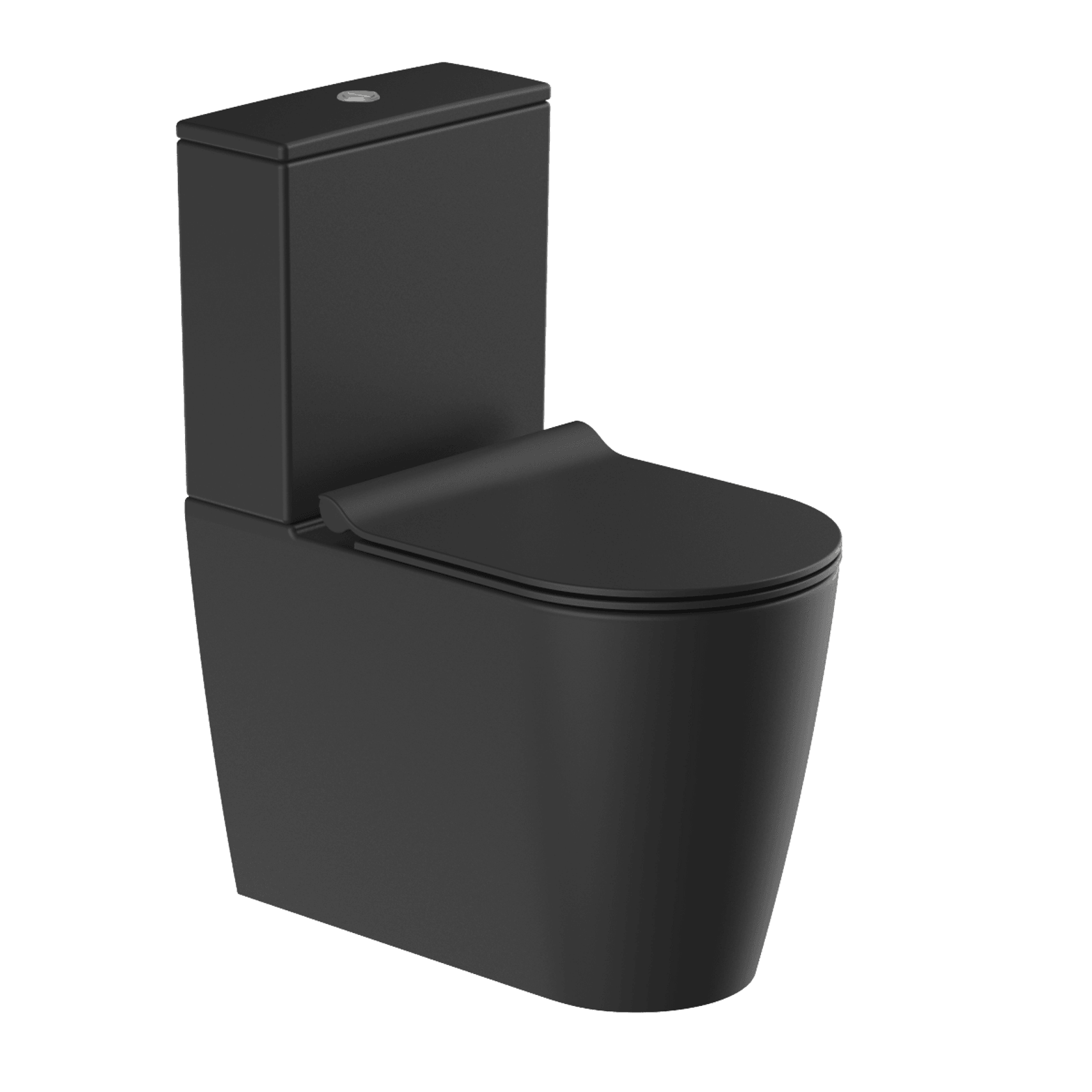 Kube X Rimless Back To Wall Toilet Suite Matt Black Slim Seat gallery detail image
