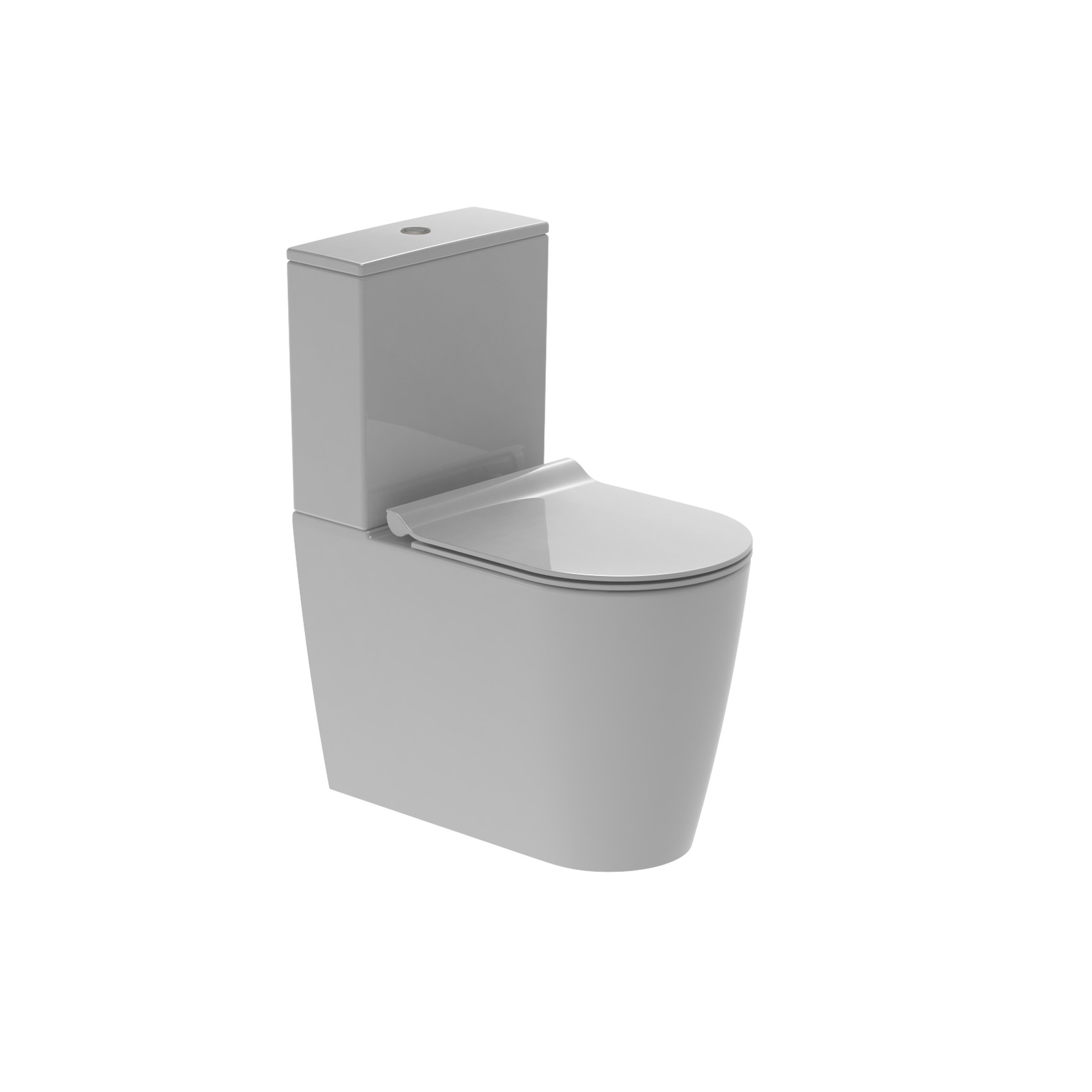 Kube X Rimless Back To Wall Toilet Suite Gloss White Slim Seat gallery detail image