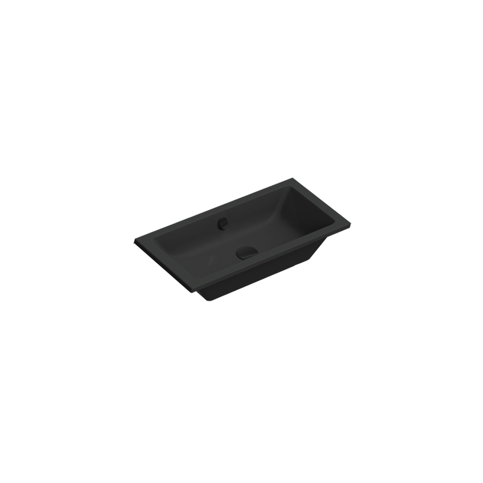 Kube X 80 Inset Basin Matt Black gallery detail image