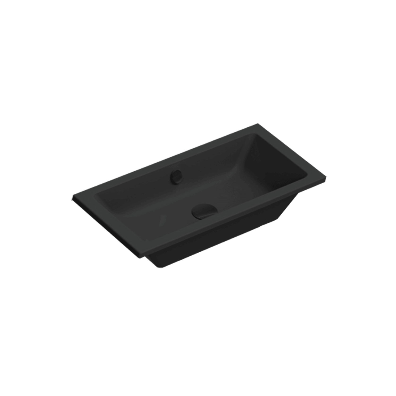 Kube X 80 Inset Basin Matt Black gallery detail image
