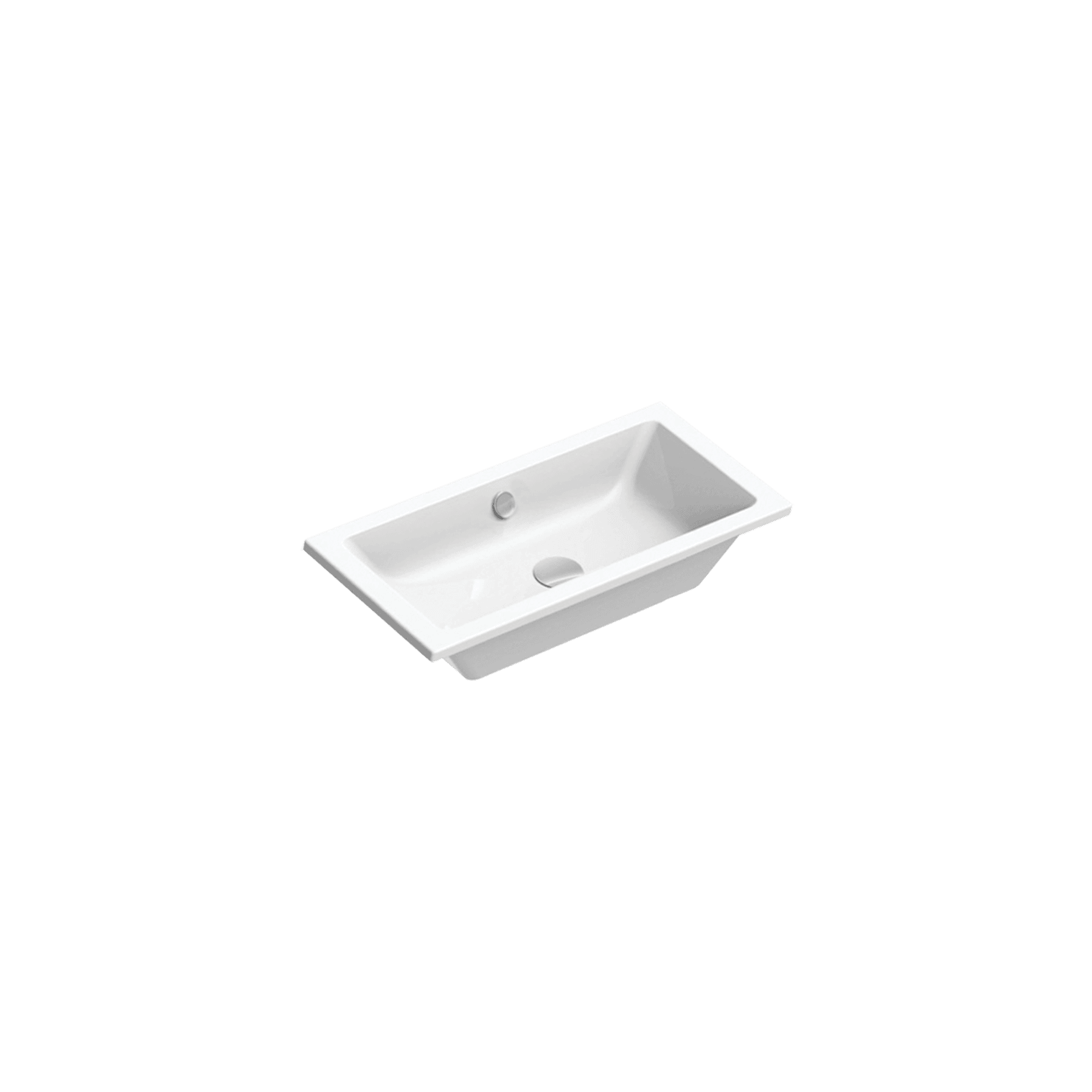 Kube X 80 Inset Basin Gloss White gallery detail image