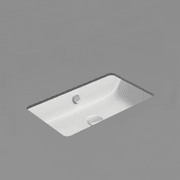 Kube X 80 Undermount Basin Gloss White gallery detail image