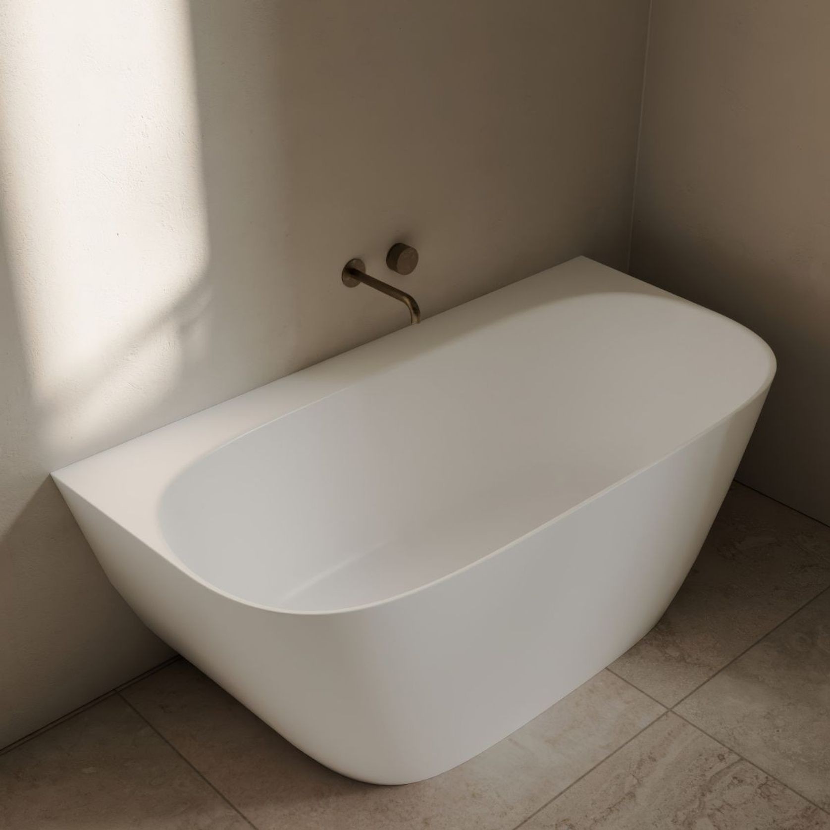 Kurv 1500 Back To Wall Bath Matt White gallery detail image