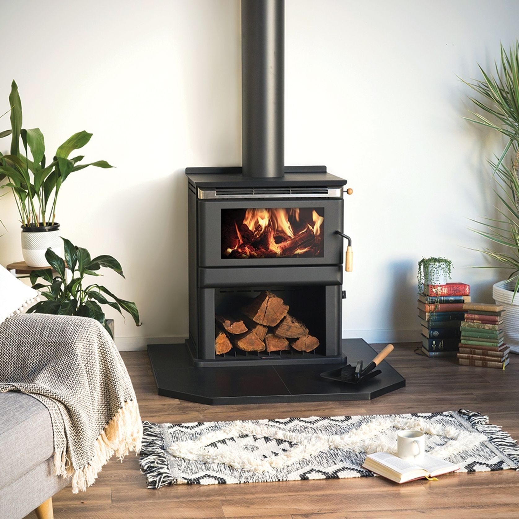 Kalora Woodstack 500C Convection Heater With a 4m Flue Kit gallery detail image