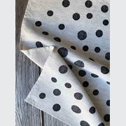 Hand-printed 100% Linen Tea Towel - Spots, Black gallery detail image