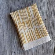 Hand-printed 100% Linen Tea Towel - Twigs, Mustard gallery detail image