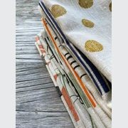Hand-printed 100% Linen Tea Towel - Spots, Mustard gallery detail image