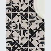 Hand-printed 100% Linen Tea Towel - Foundation, Black gallery detail image