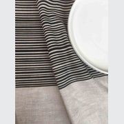 Hand-printed 100% Linen Tea Towel - Stripes, Black gallery detail image