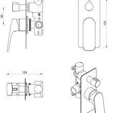 Kaza Shower Mixer Diverter | 1P | Trim Kit Only gallery detail image