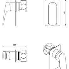 Kaza Shower Mixer | Square Plate | Trim Kit Only gallery detail image