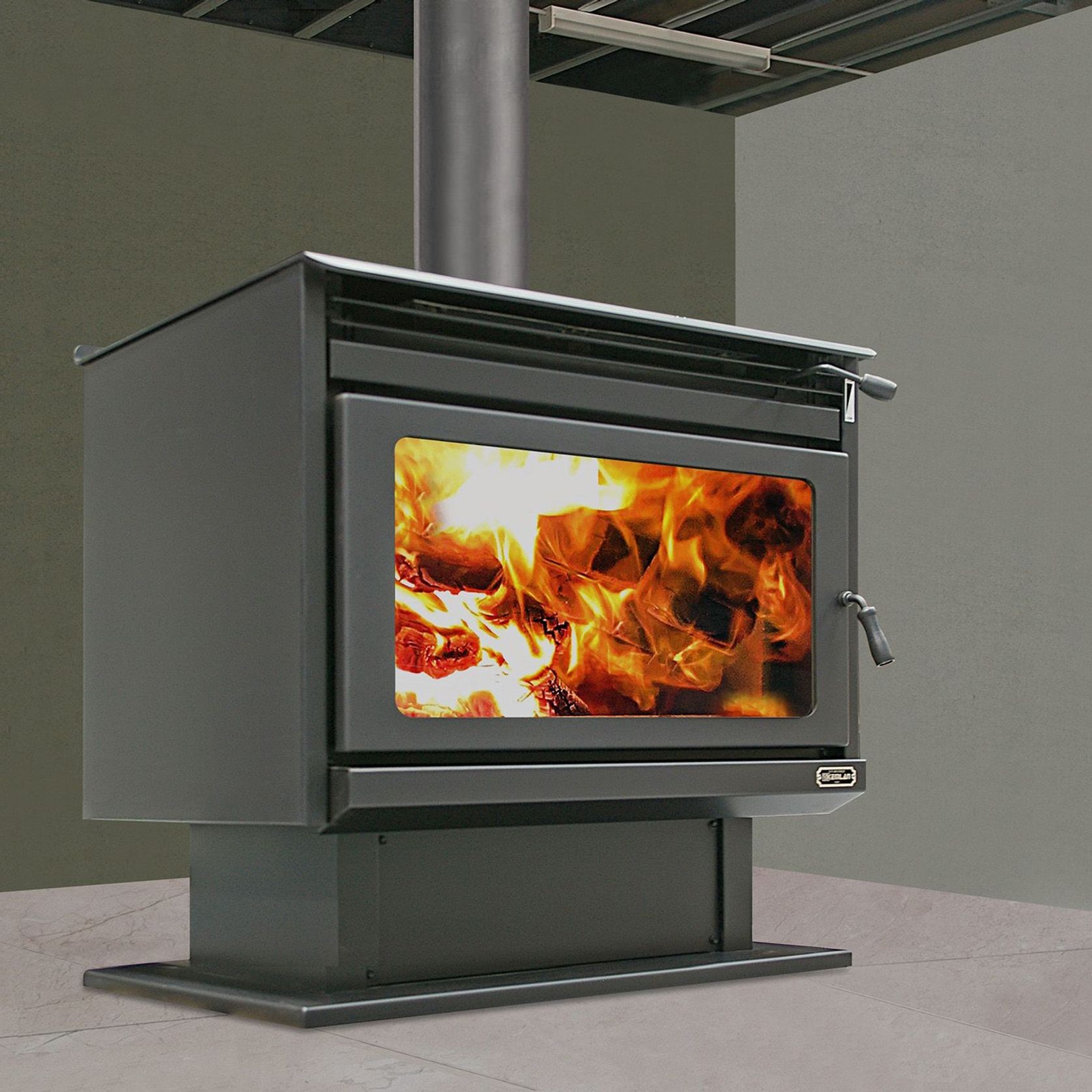 Kemlan XL Wood Fireplace With 4 M Flue Kit gallery detail image