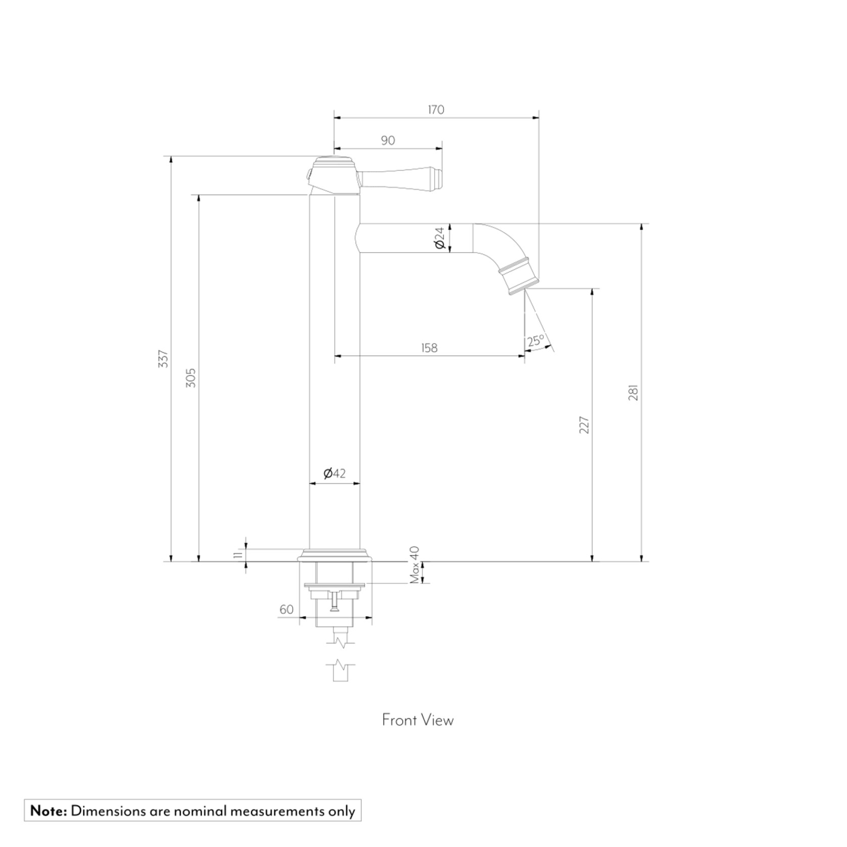 Kingsley Extended Basin Mixer - Brushed Brass gallery detail image
