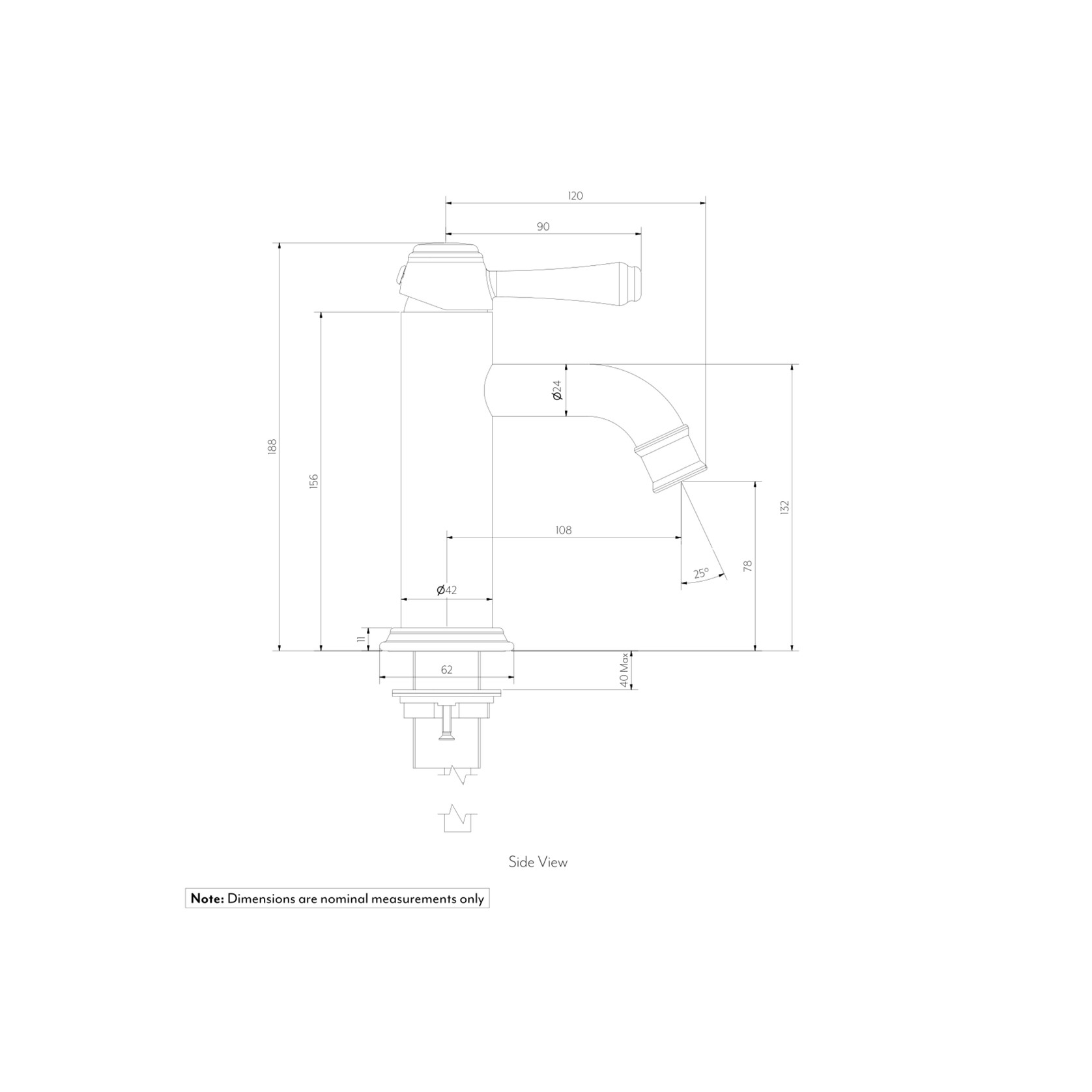 Kingsley Basin Mixer | Chrome gallery detail image