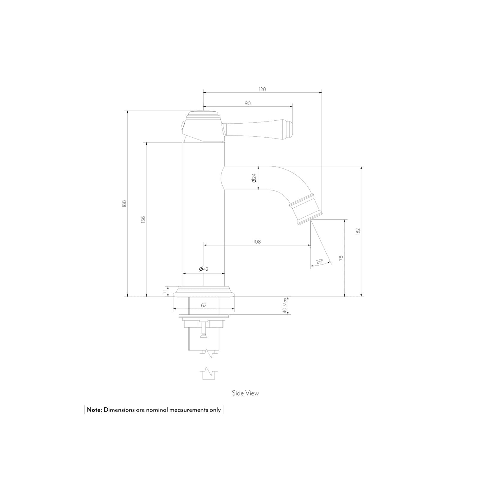 Kingsley Basin Mixer | Chrome gallery detail image