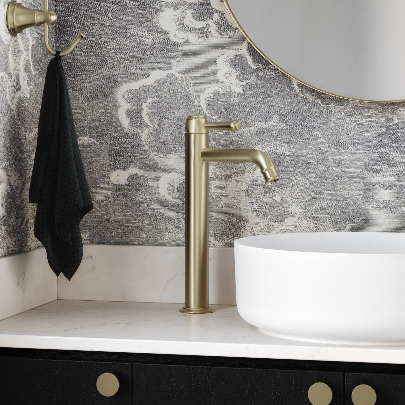 Kingsley Extended Basin Mixer - Brushed Brass gallery detail image