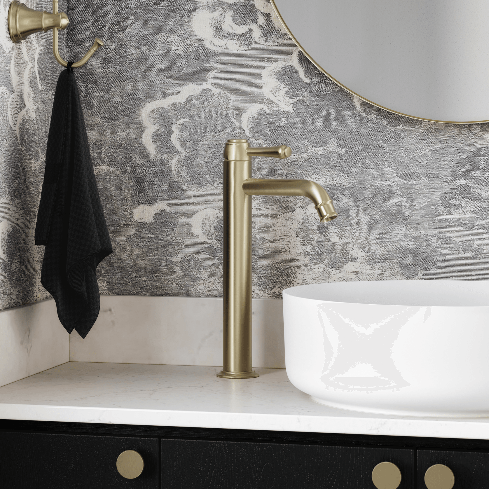 Kingsley Extended Basin Mixer - Brushed Brass gallery detail image