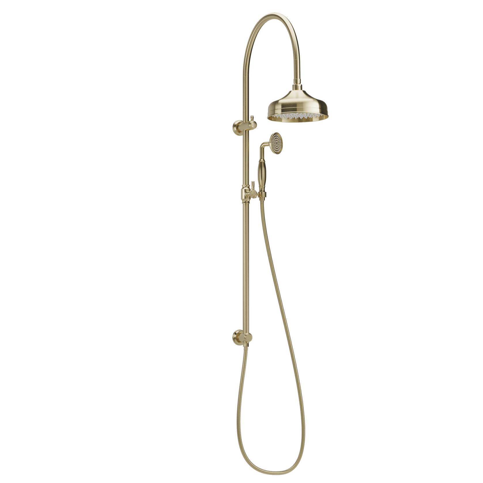 Kingsley Shower Rail Set | Brushed Brass gallery detail image