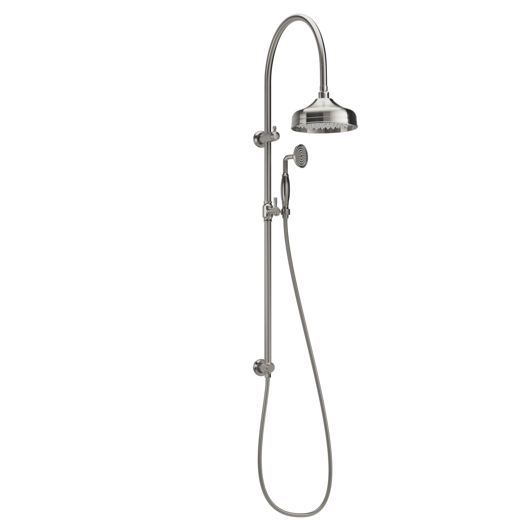 Kingsley Shower Rail Set | Brushed Nickel gallery detail image