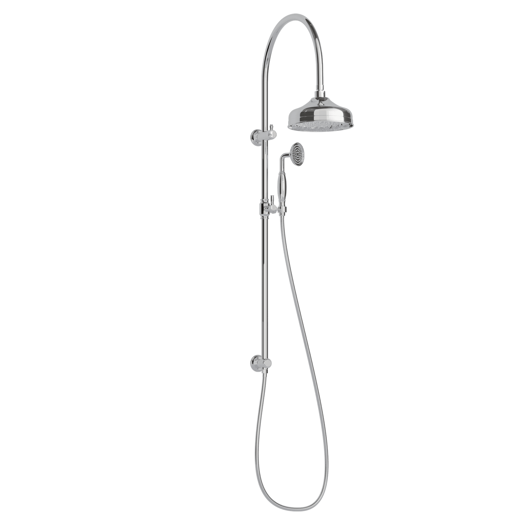 Kingsley Shower Rail Set | Chrome gallery detail image