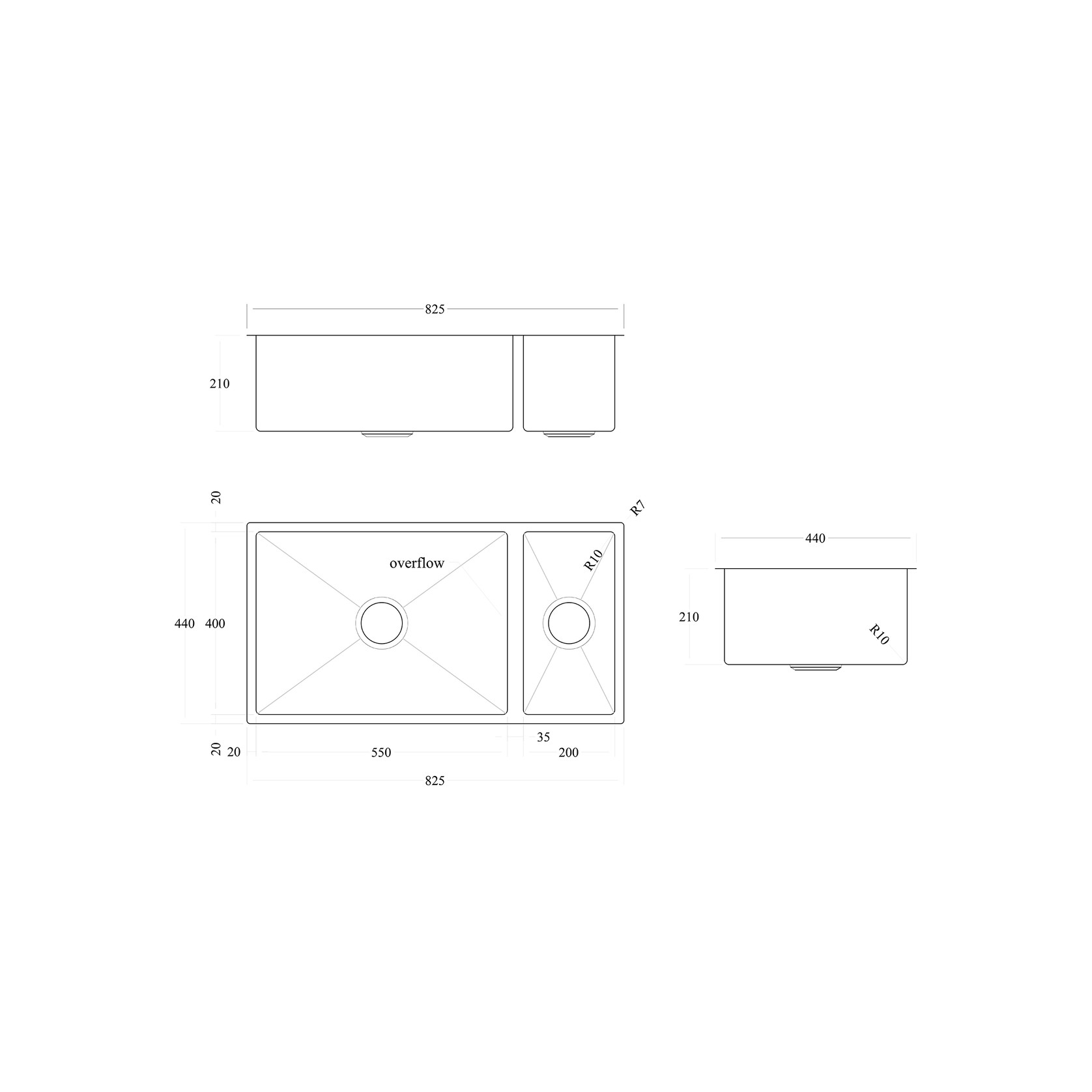 Code Aspen Double Bowl Pvd 304 Stainless Steel Sinks gallery detail image