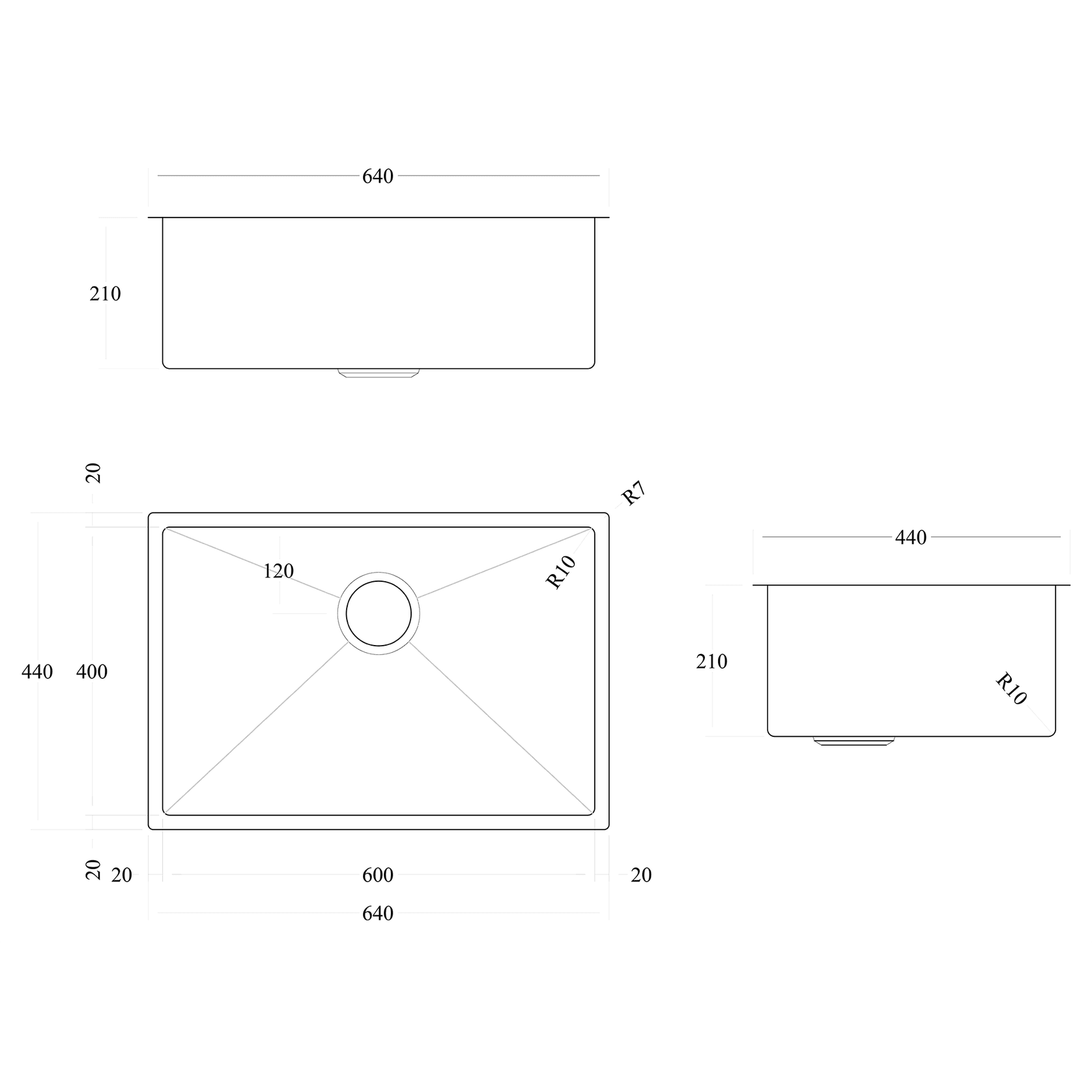 CODE Aspen 600X400 Pvd 304 Stainless Steel Sinks gallery detail image