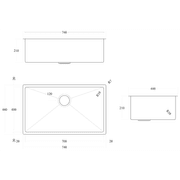 CODE Aspen 700X400 Pvd 304 Stainless Steel Sinks gallery detail image