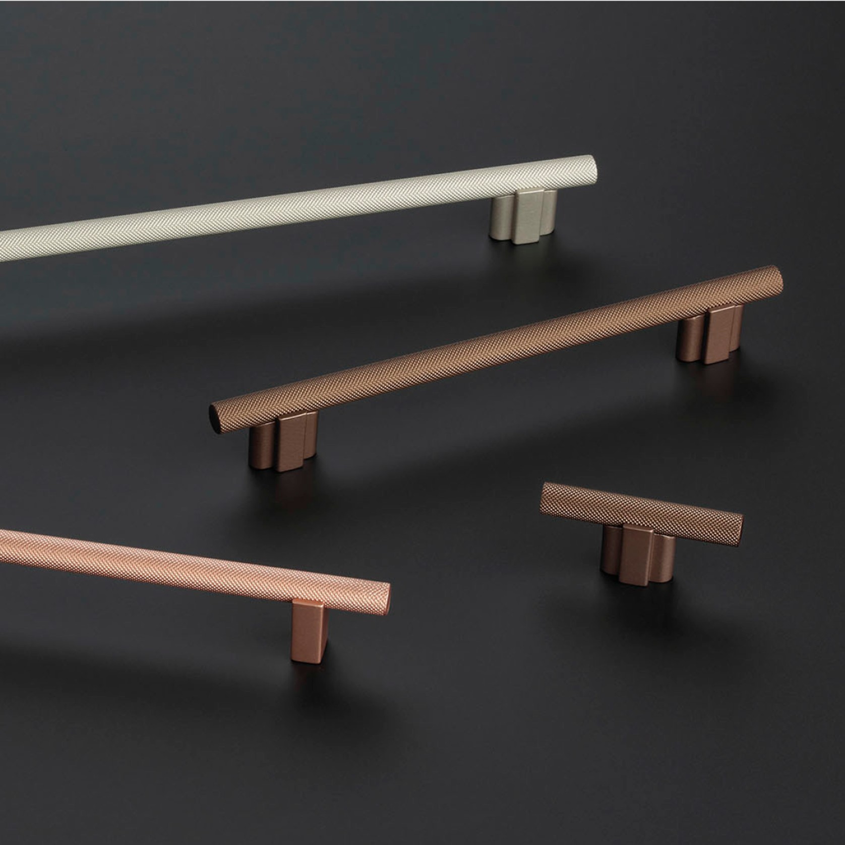 Arezzo Knurled Bar Handle - Single Fixing Post gallery detail image