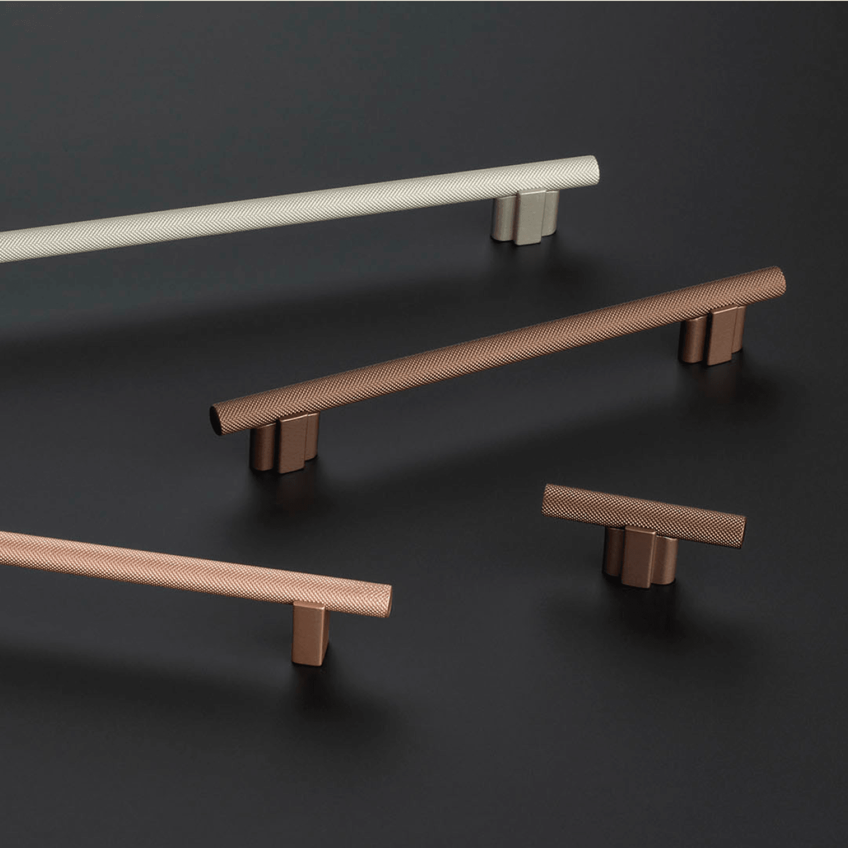 Arezzo Knurled Bar Handle - Double Fixing Post Only gallery detail image