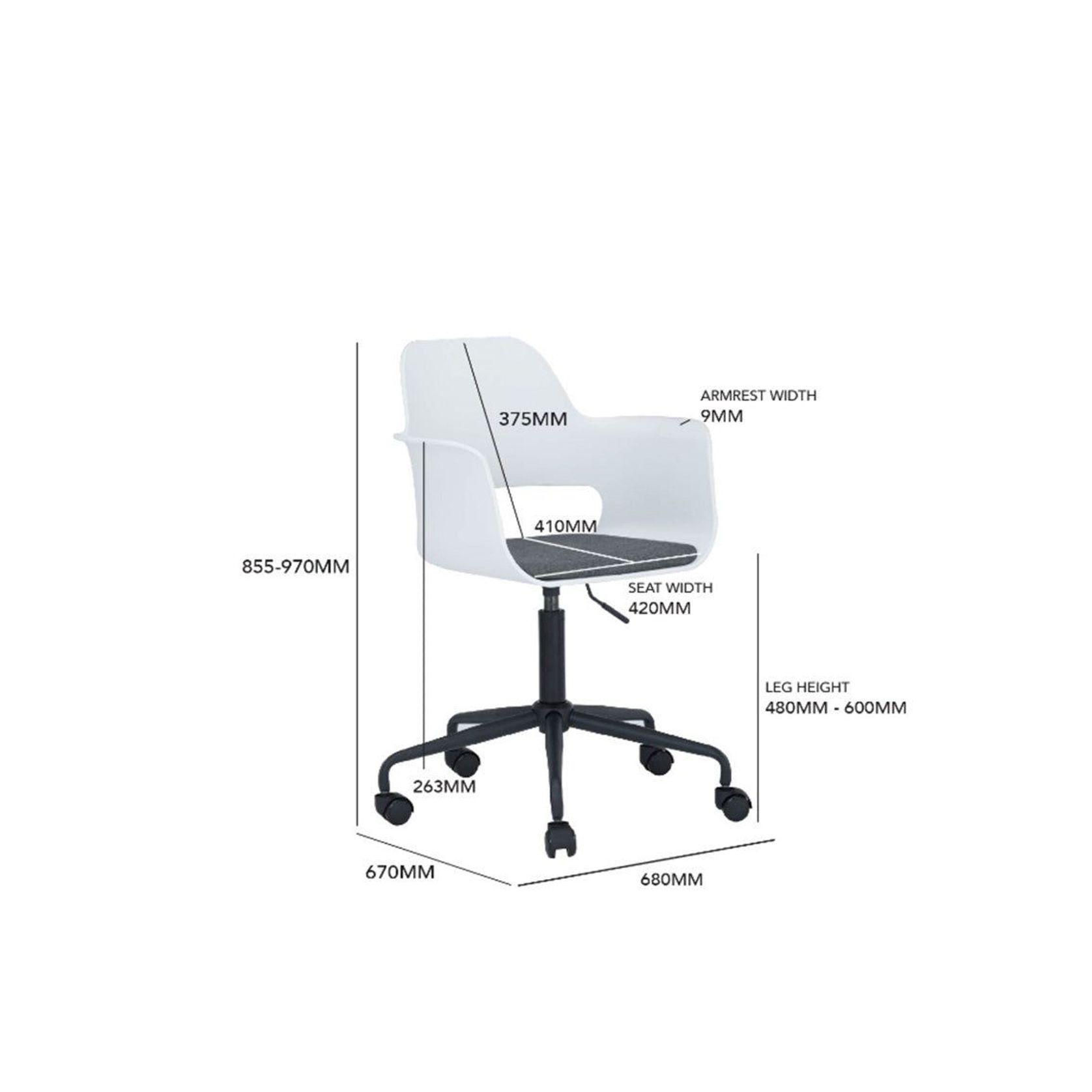 LAXMI Swivel Chair - White gallery detail image