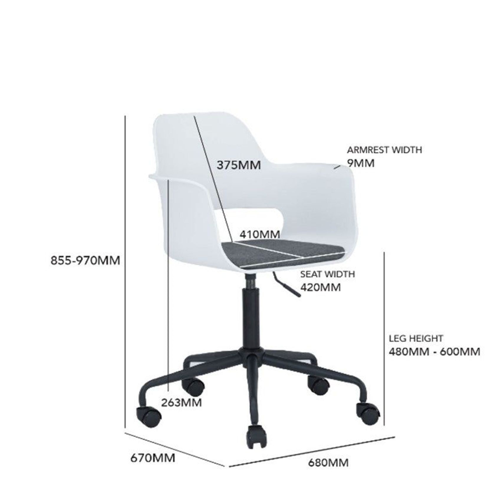LAXMI Swivel Chair - White gallery detail image