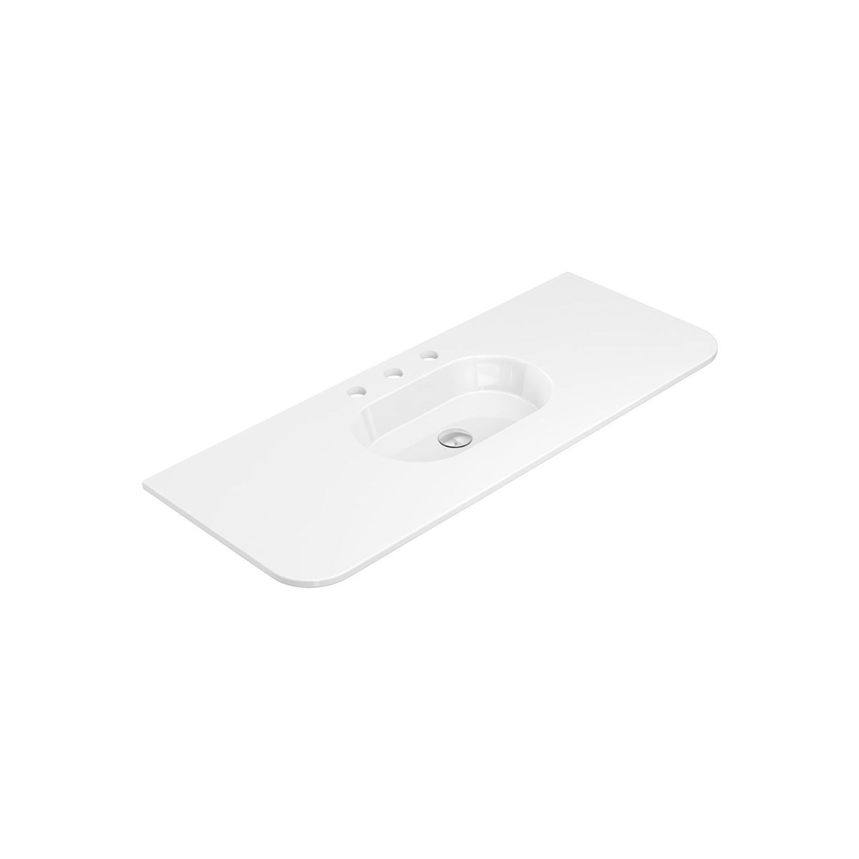 Lola Gloss Full Depth Curved Ceramic Basin Top 1200mm gallery detail image