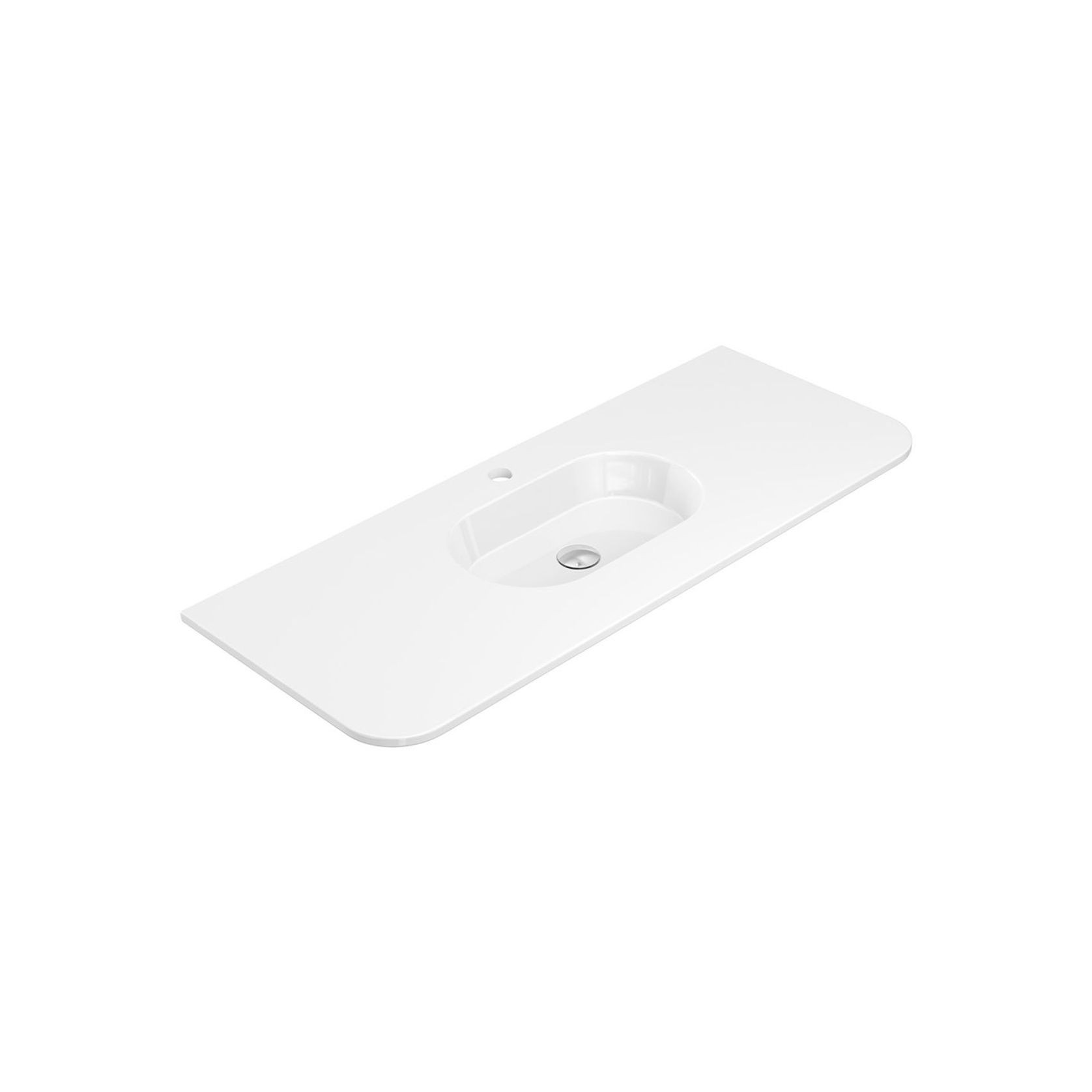 Lola Gloss Full Depth Curved Ceramic Basin Top 1200mm gallery detail image