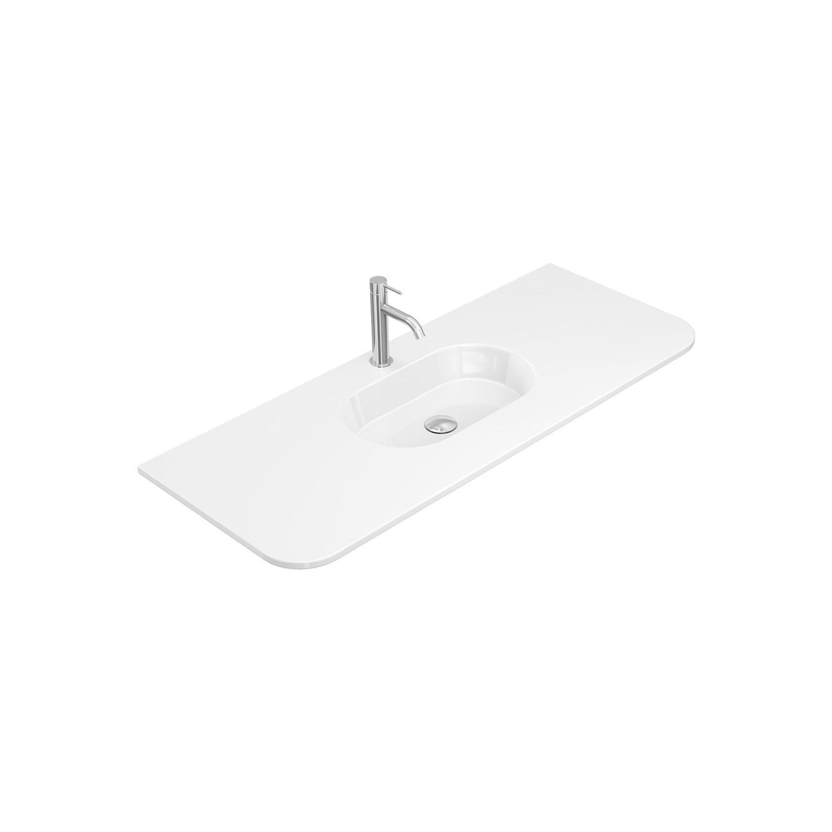 Lola Gloss Full Depth Curved Ceramic Basin Top 1200mm gallery detail image