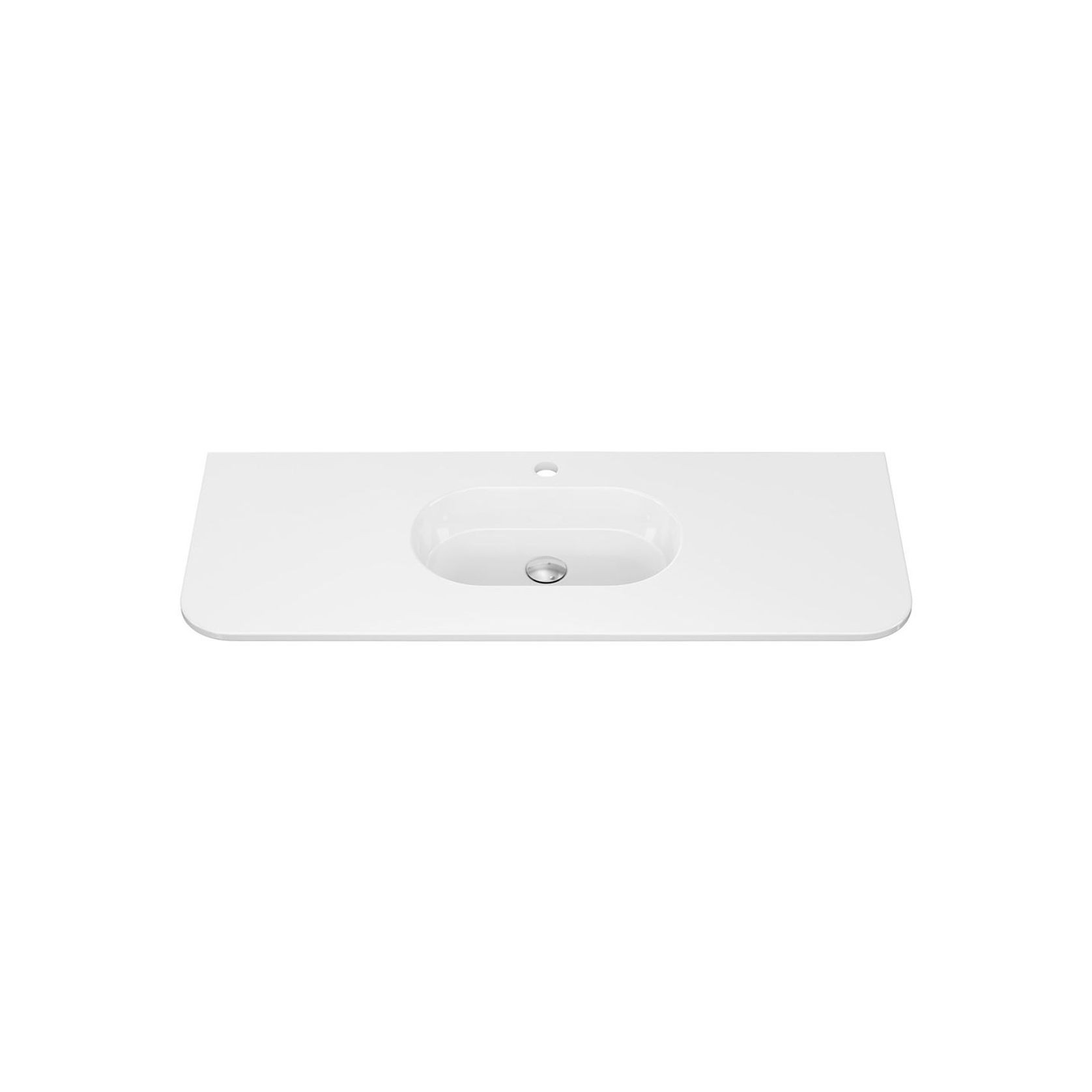Lola Gloss Full Depth Curved Ceramic Basin Top 1200mm gallery detail image