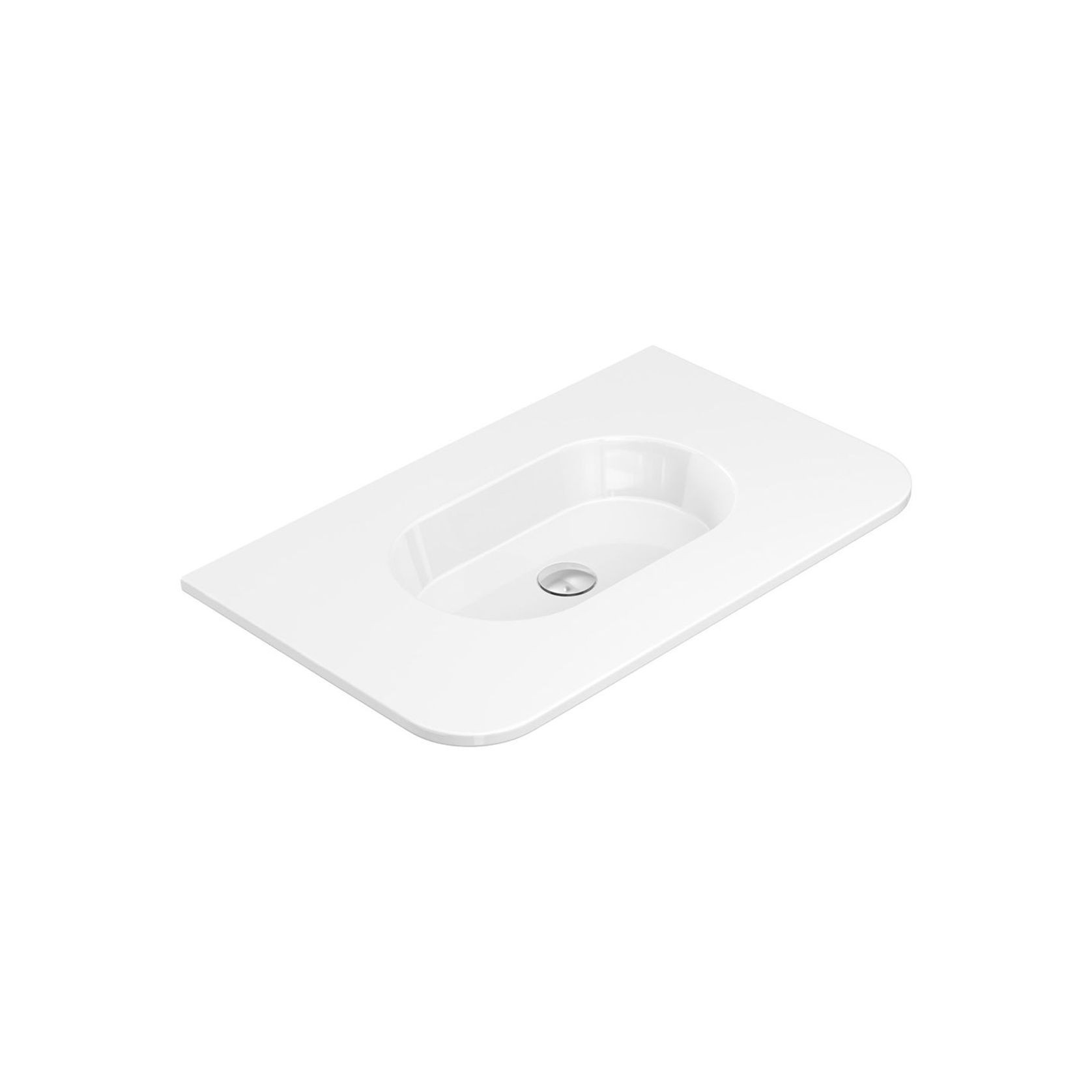 Lola Gloss Full Depth Curved Ceramic Basin Top 750mm gallery detail image