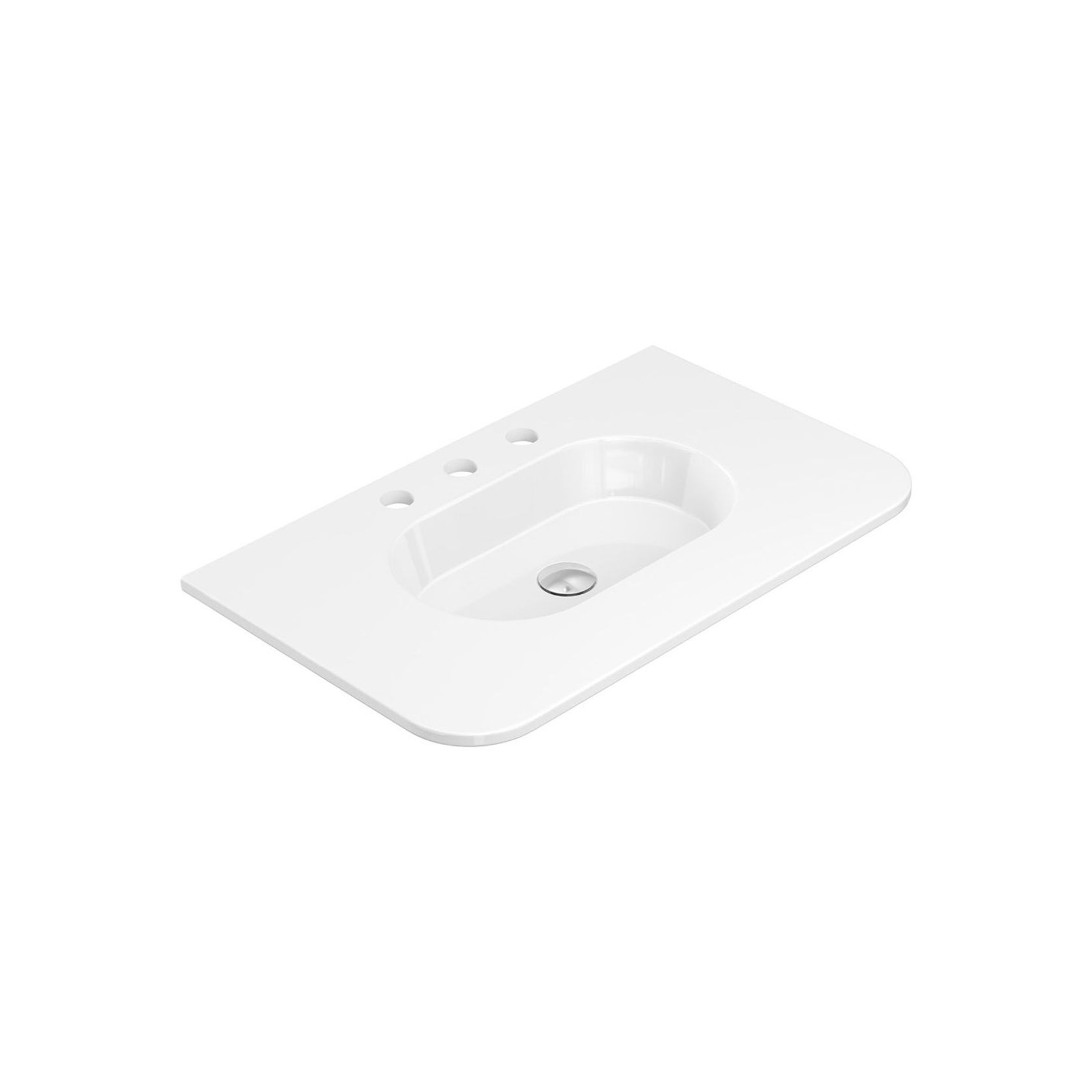 Lola Gloss Full Depth Curved Ceramic Basin Top 750mm gallery detail image