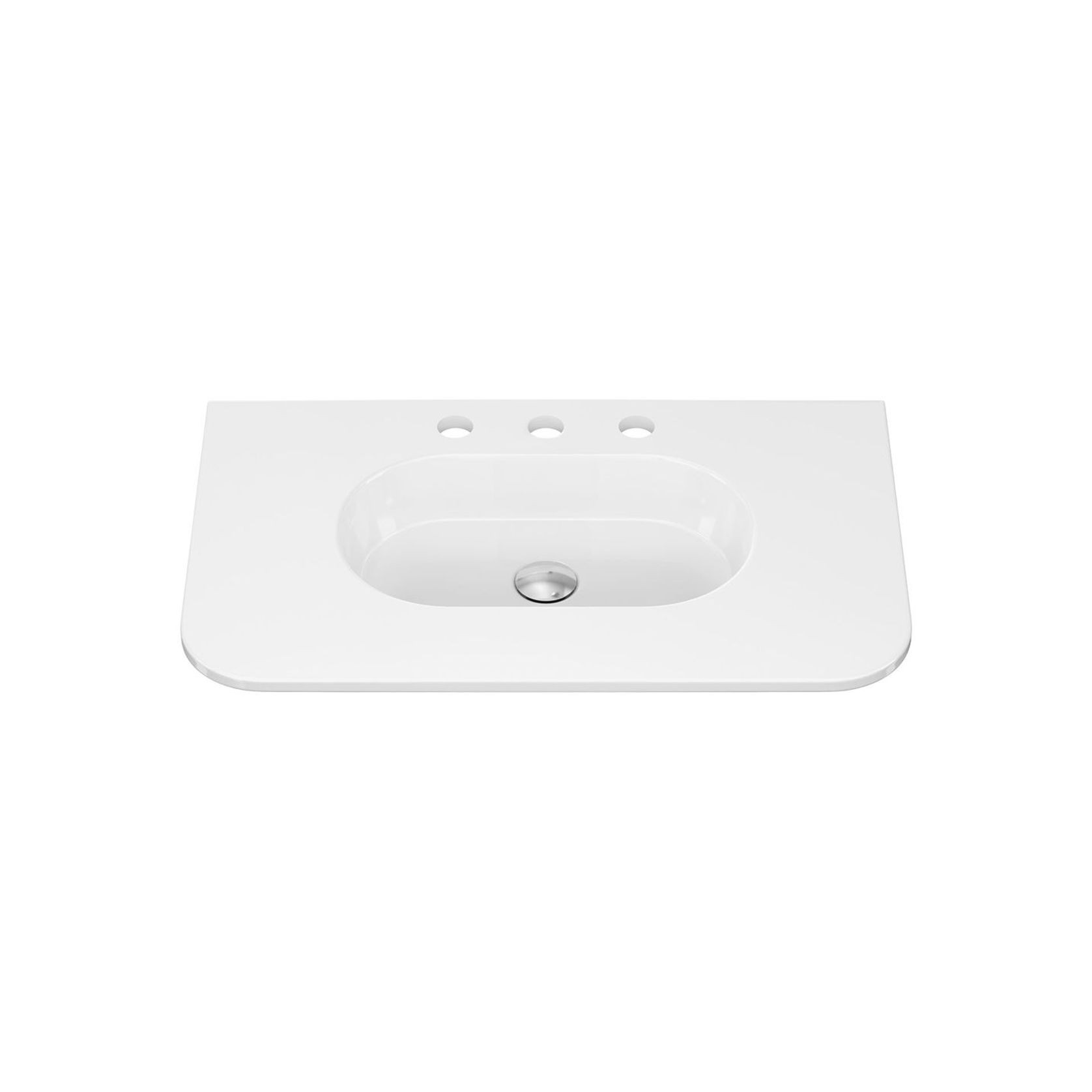 Lola Gloss Full Depth Curved Ceramic Basin Top 750mm gallery detail image