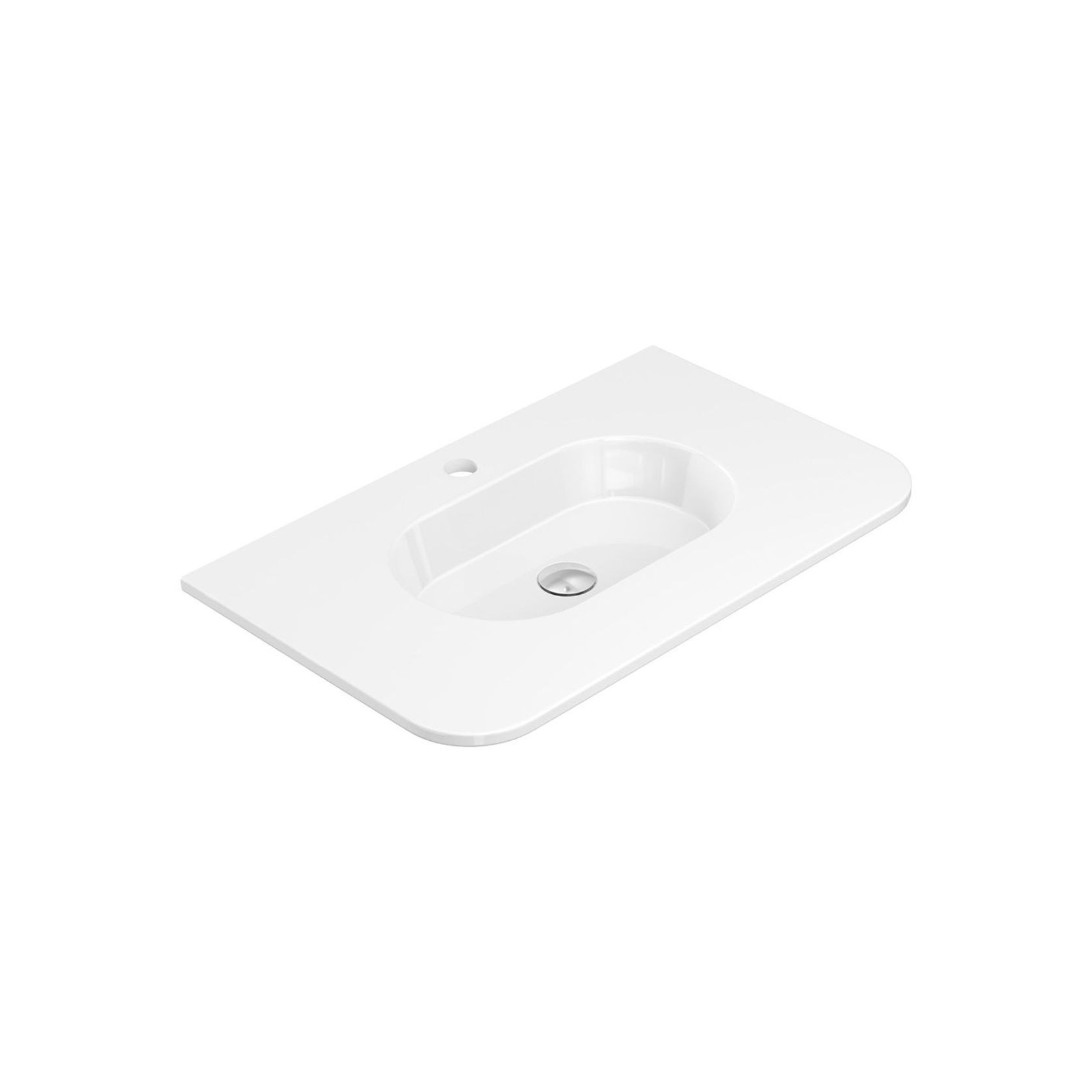 Lola Gloss Full Depth Curved Ceramic Basin Top 750mm gallery detail image