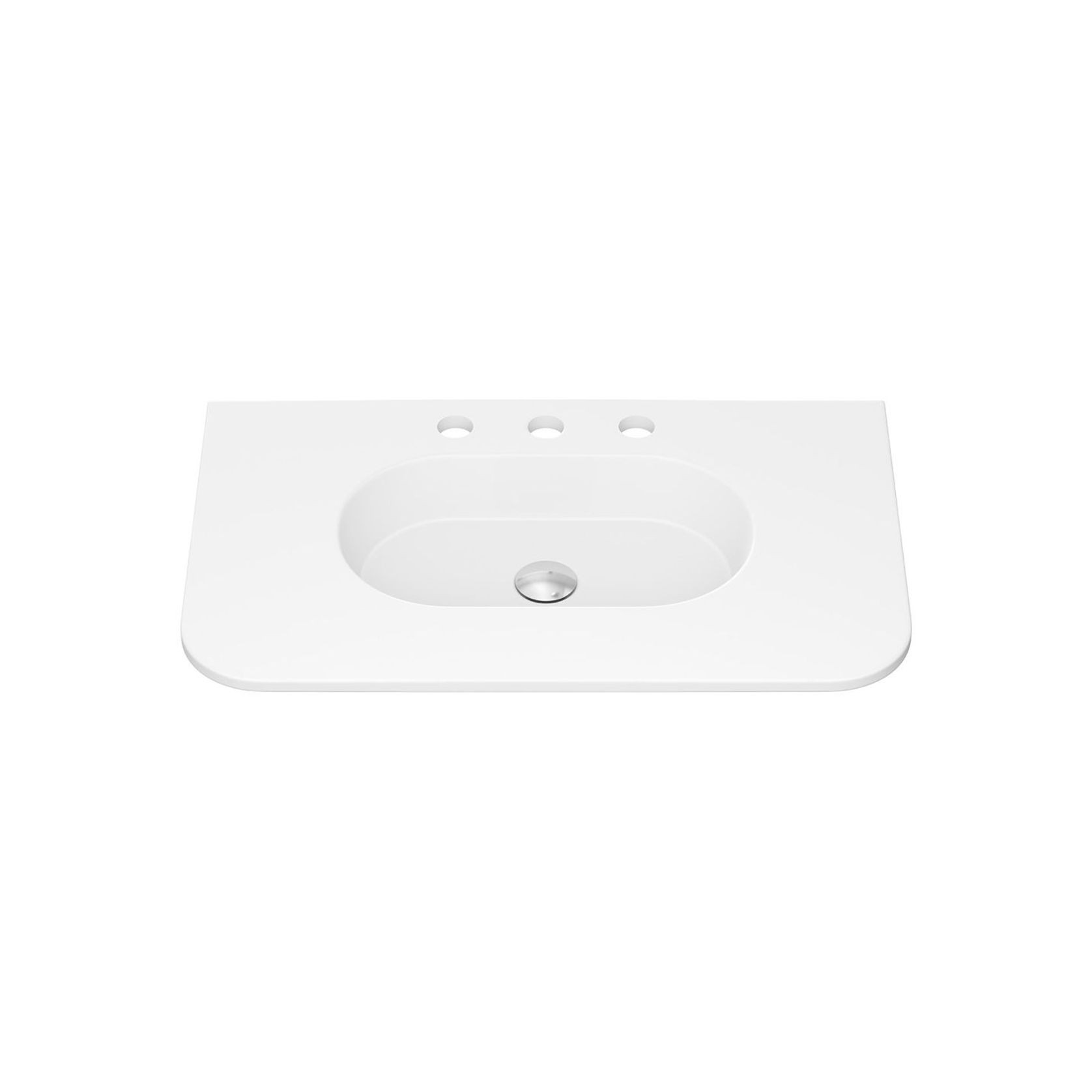 Lola Matte Full Depth Curved Ceramic Basin Top 750mm gallery detail image